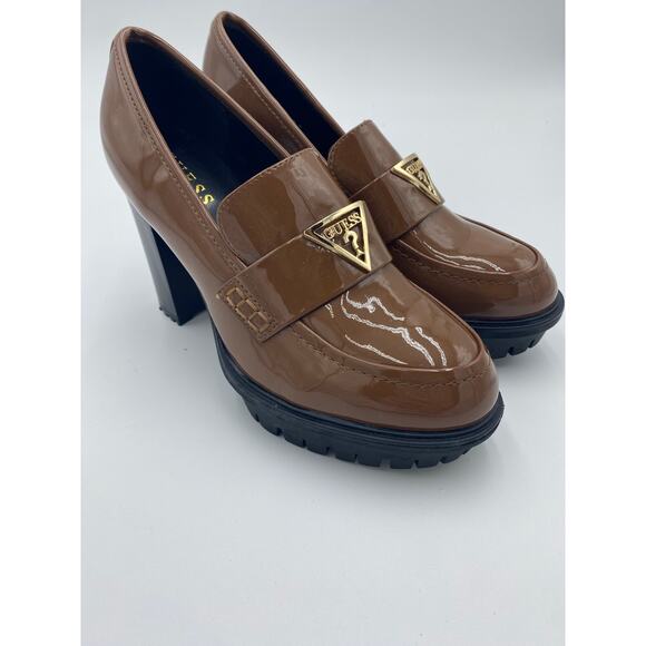 Guess Keaton Embers Chunky Loafer Slip On Pump Platform Heels Women's 8M - Picture 1 of 8